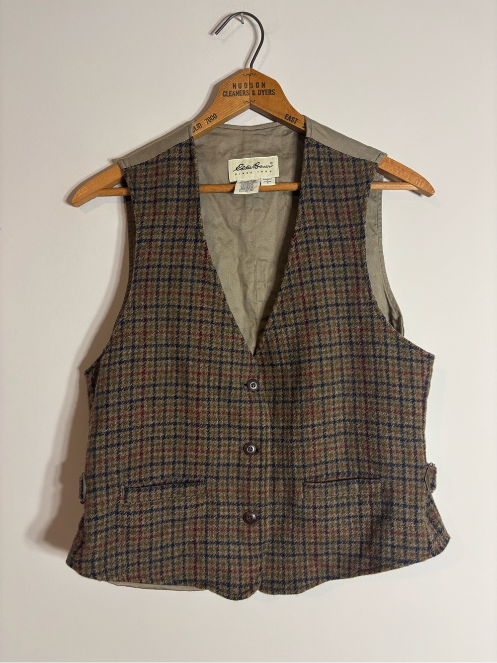 Vintage Eddie Bauer Wool Plaid Vest Large